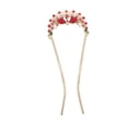 thumbnail image 1 of Agarre de horquilla de pelo de 2 puntas de aleación - Horquilla de pelo de de imitación vintage - Palillos de pelo chinos rojo Colcomx Broche de diamantes de imitación para mujer, 1 of 8
