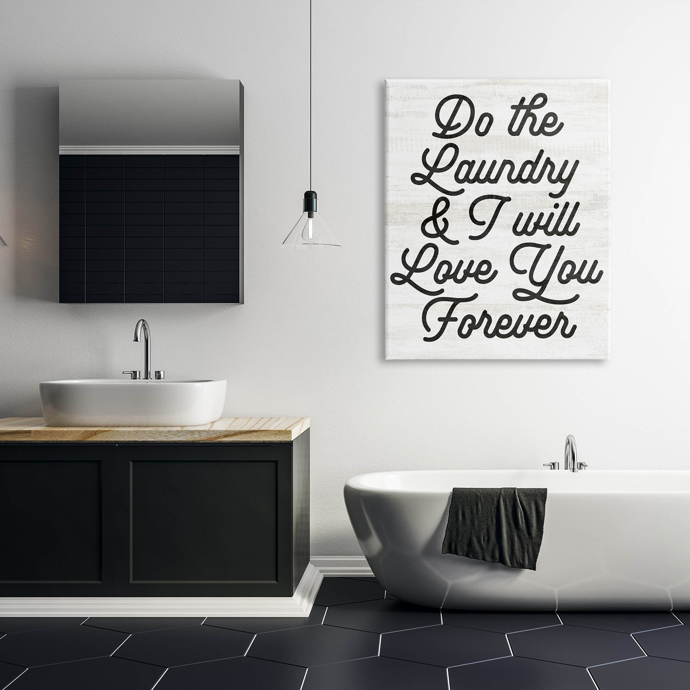 Do The Laundry I'll Love You Phrase Typography Graphic Art Gallery Wrapped Canvas Print Wall Art