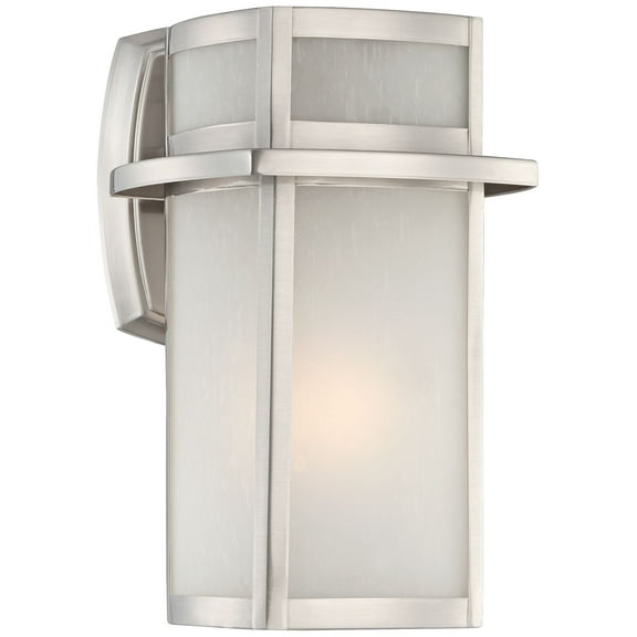 Possini Euro Design Modern Wall Light Sconce Brushed Nickel Hardwired 7" Fixture Frosted Seeded Glass for Bedroom Bathroom House