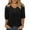 Black, variant on yunLCZ Basic T Shirts Womens Puff Half Sleeve Summer Tunic Tops Casual Chest Pleated Shirts Work Blouse For Women