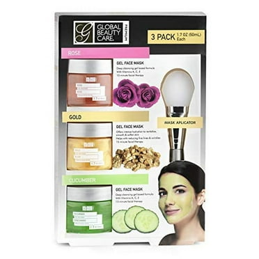 Rose, Gold, Cucumber Gel Face Mask with Applicator