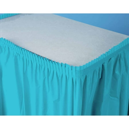 Plastic Table Skirt, Bermuda Blue