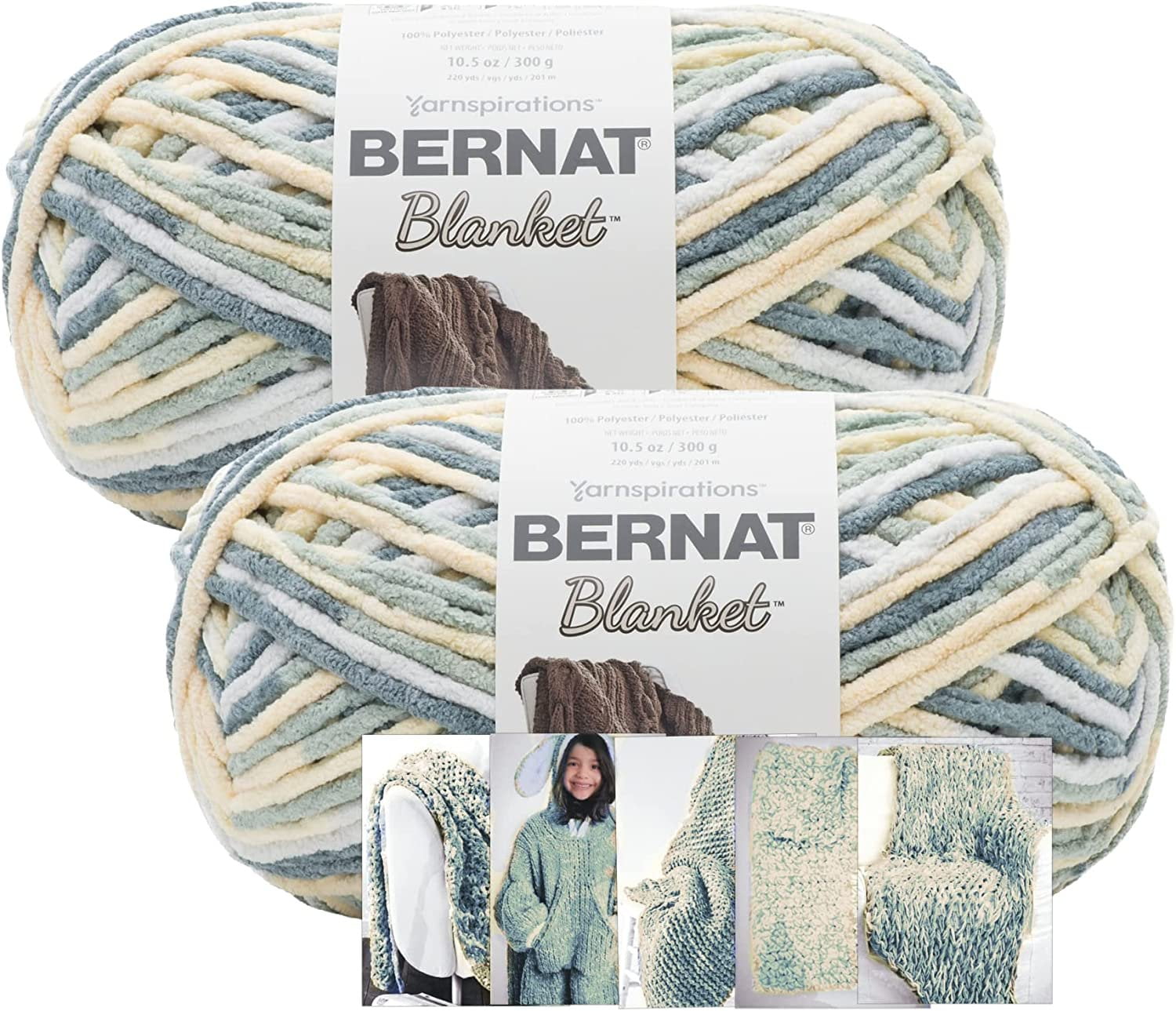 Bernat Baby Blanket Yarn Big Ball Oz) Pack With Pattern Cards In Color