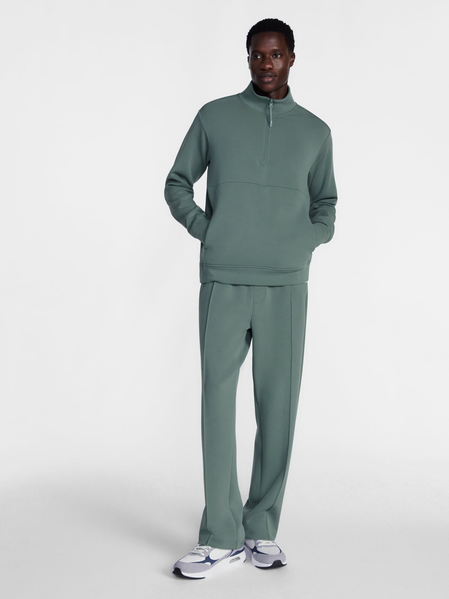 Avia Men's Twill ScubaKnit Quarter Zip Pullover Sweatshirt, Sizes XS-4XLT