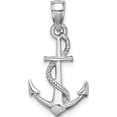thumbnail image 3 of 14K White Gold Solid Polished 3-D Anchor Pendant (24.75 X 13.15) Made In United States d1360w, 3 of 5