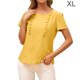 thumbnail image 1 of Camiseta de mujer Verano Cuello redondo Manga corta Casual Top suelto, Amarillo, XL Advancent AP001321-08, 1 of 7