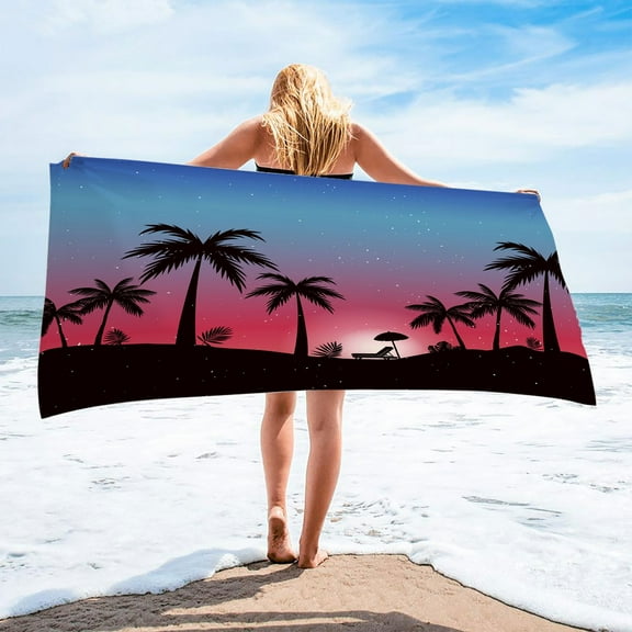 dinapents Printed Beach Towel 75x150cm - Soft Microfiber Square Design, Sand-Resistant for Pool, Picnic, Outdoor Activities