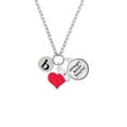 thumbnail image 2 of Delight Jewelry Silvertone Disc 1/2'' Initial - b - Red Heart Nurse Strong Zoe Necklace, 2 of 4