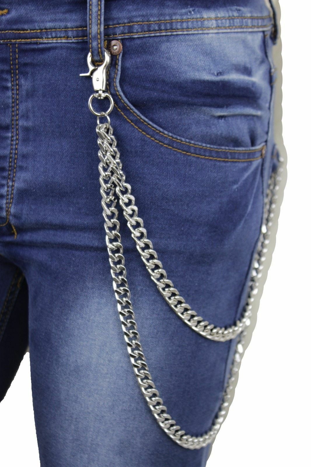 Long Silver Hipster/Lobst Keyring Jeans Wallet Belt Key Chain Ring Gothic Biker