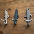 thumbnail image 4 of Zeckos Set of 3 Shark Wall Hooks in Blue, Gray, White – Perfect for Nautical Themes, 4 of 7