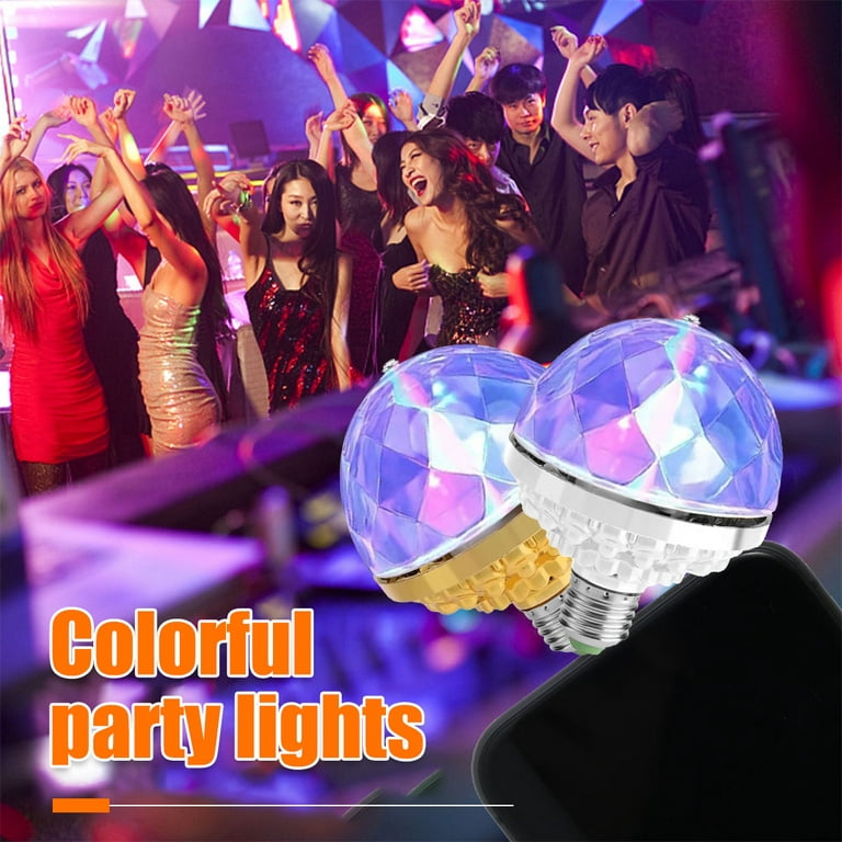 Duety E27 LED Party Bulb 6W Rotating Disco Light Bulb RGB Crystal Stage Bulb  Color Changing LED Ball Lamp Bulb Party Stage Lights Bulb for Disco  Birthday Party Club Bar Wedding 