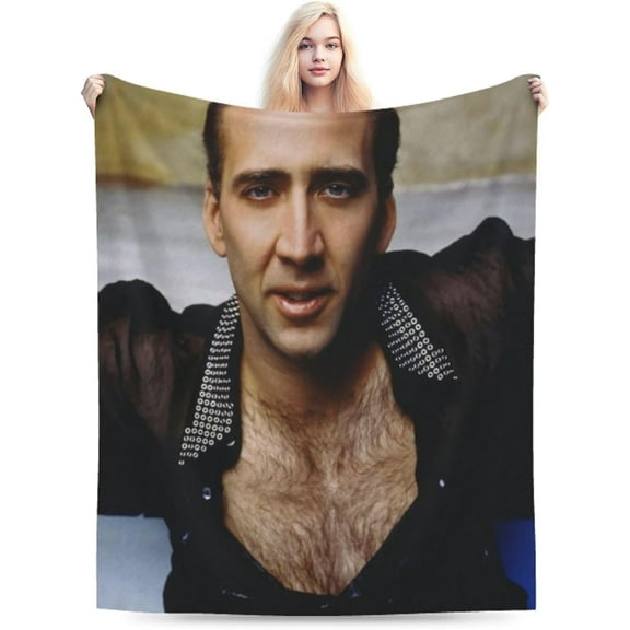 Blanket Nicolas Cage Soft and Comfortable Warm Fleece Throw Blankets Yoga Blankets Beach Blanket Picnic Blankets Gift for Dorm room office decor Sofa Bed Camping Travel All Season