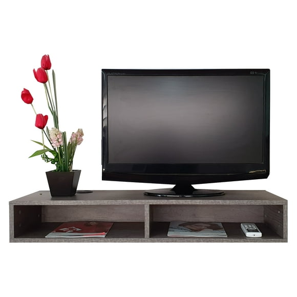 Repisa escritorio flotante DECOMOBIL para TV Minimalista Moderna GRIS LOMBARDIA