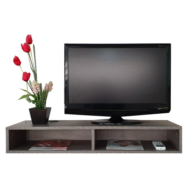 Repisa escritorio flotante DECOMOBIL para TV Minimalista Moderna GRIS LOMBARDIA