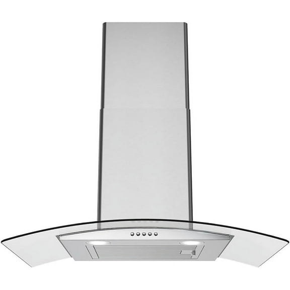 Streamline 30 in. Rosmini Ductless Wall Mount Range Hood in Brushed Stainless Steel with Baffle Filters, Push Button Control, LED Lights