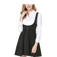 thumbnail image 5 of MODA NOVA Junior's Overall Pinafore Dress Button Decor Above Knee Suspender Skirt, 5 of 7