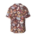 thumbnail image 6 of Lsque Love Heart print Men's Cuban Collar Short Sleeve Shirt Summer Beachwear Casual Button Down Fashionable Vacation Leisure Shirt-4X-Large, 6 of 7