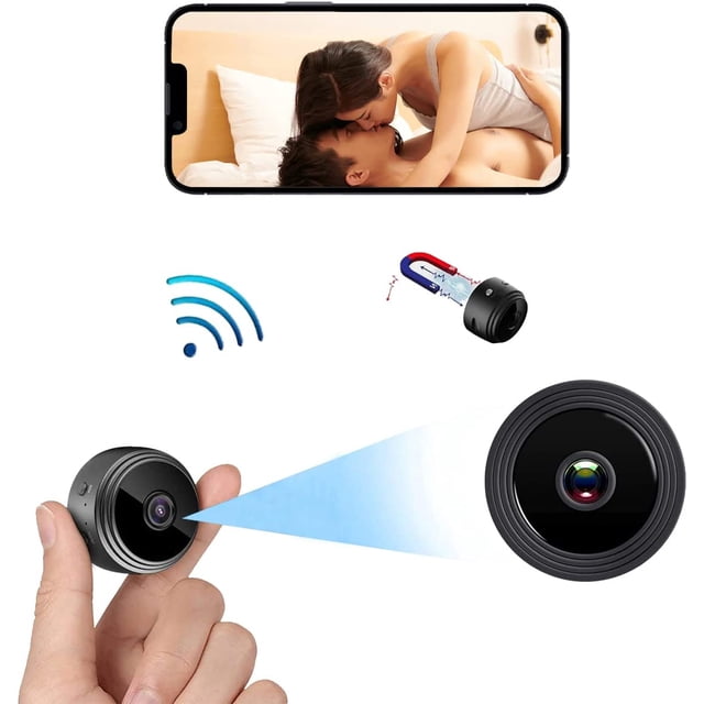 Mini cámara oculta WiFi inalámbrica, cámaras de seguridad portátiles HD 1080P mejoradas para el hogar con visión nocturna, detección de monitor, cámaras pequeñas para interior/exterior (tarjeta SD no JFHHH pequeña