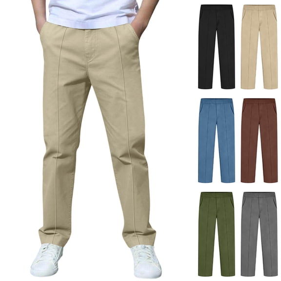Girl Uniform Pants Flat-Front Dress Pants with Pockets Straight Leg Boy School Pants 4-5 Years