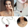 thumbnail image 3 of Dark and Edgy Red Heart Pendant Necklace with Design （1PC）, 3 of 8