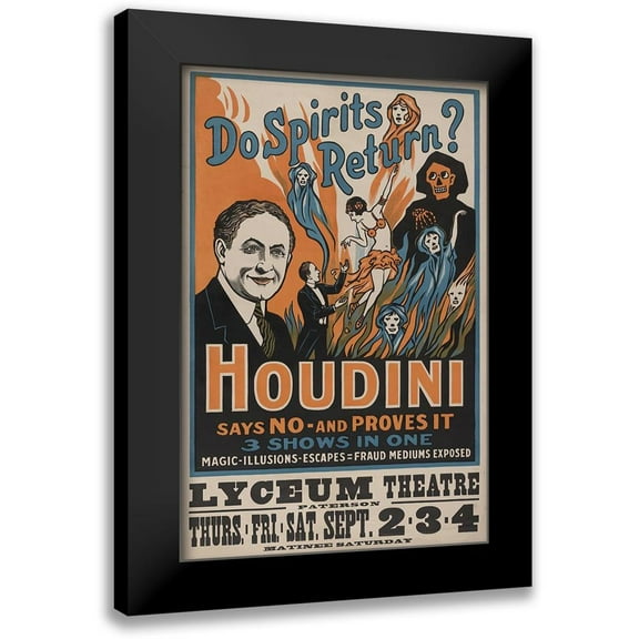 Anonymous 11x14 Black Modern Framed Museum Art Print Titled - Houdini