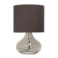 thumbnail image 1 of Simple Designs Glass Raindrop Table Lamp with Fabric Shade, Smoke Gray with Gray Shade, 1 of 9