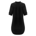 thumbnail image 3 of Kcodviy Robe Chemise à Col Rabattu Grande Taille à Manches Longues Robe Grande Taille pour Femmes Ample en Duvet Femmes Robes de Cocktail Unies pour Femmes Soirée avec Manches Taille Robe Grande Taille, 3 of 8