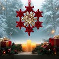 thumbnail image 1 of CaiYueKe Flocking Christmas Tree Ornaments Set, Holiday Decorations with Bows Elks Snowflakes Butterflies Wreaths, Festive Home Party Decor for Xmas, 1 of 7