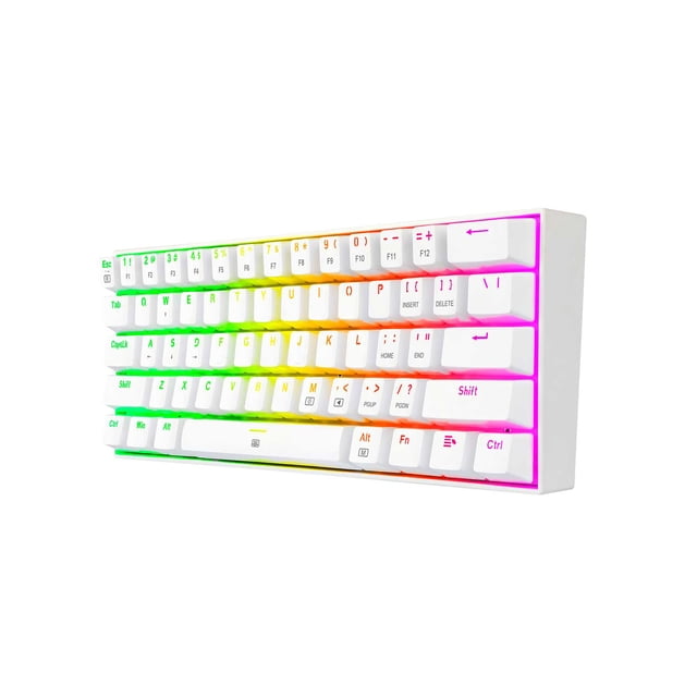 Teclado Gamer Redragon Dragonborn Blanco 60% Red Switch RGB