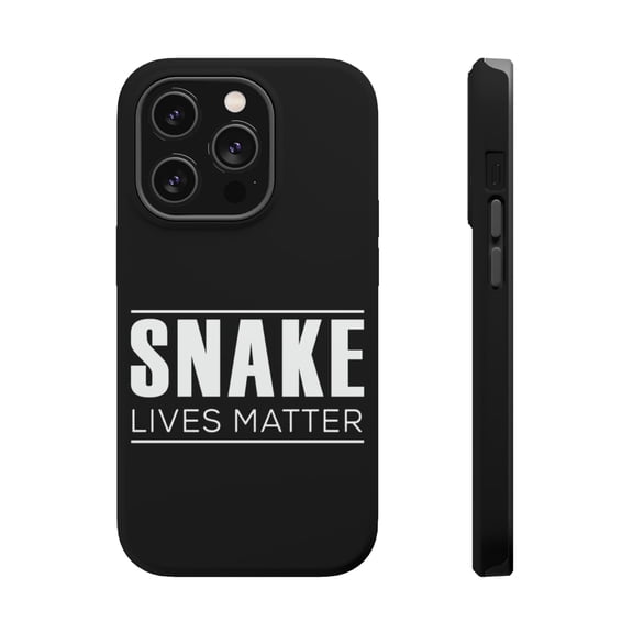 DistinctInk Tough Case for Apple iPhone 15 PRO (6.1" Screen), Compatible with MagSafe Charging - SNAKE Lives Matter