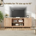 thumbnail image 2 of Fluted TV Stand, 59'' TV Stands Entertainment Center with Storage Cabinet, Modern Wood TV Cabinet Table for 50/55/60/65 Inch TV, Media TV Consoles for Living Room-Natural Oak, 2 of 8