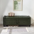 thumbnail image 2 of GZXS PU Upholstered Tufted Ottoman with Hidden Storage Space, 48-inch End of Bed Bench for Entryway/Bedroom/Living Room, Dark Green, 2 of 9