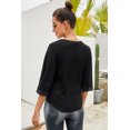 thumbnail image 1 of ABPHQTO Top negro con botones para mujer, 1 of 5