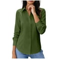 thumbnail image 5 of Amkhujs Women's Button Down Shirts Long Sleeve Dressy Casual Blouses Collared Office Work Tops Summer Fall Outfits, 5 of 7