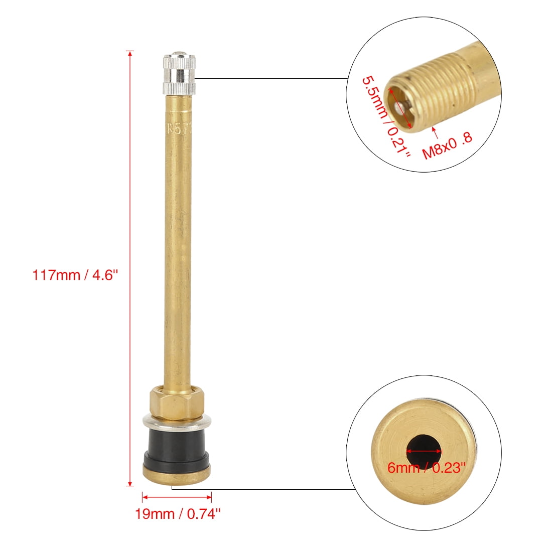 2pcs TR573 Commercial Valve Stem Tubeless Vacuum Tyre Valve Stem Gold