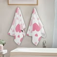 thumbnail image 4 of Pinkish Hearts Valentine Love Hand Towel Absorbent Bath Towels for Bathroom Sports Gym 28" x 14" Set of 2, 4 of 8