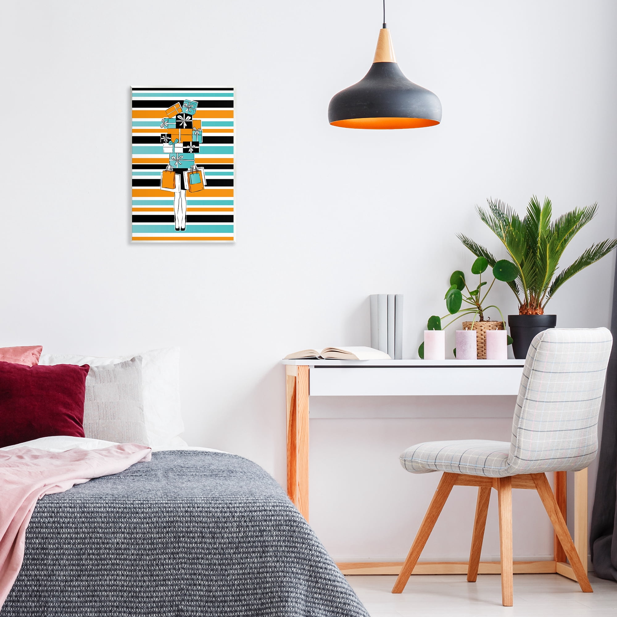 Stupell Industries Stacked Shopping Boxes Beauty & Fashion Painting Unframed Art Print Wall Art, 13 x 19