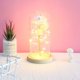 thumbnail image 5 of Luces de noche creativas con batería 20led ahorro de energía 3 Wdftyju cúpula de cristal rosa alambre de cobre cadena de luces decoración, 5 of 9