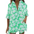 thumbnail image 2 of Puntoco Camisa De Manga Corta Estampada De Un Solo Pecho para Mujer Pantalones Cortos Traje Informal Suelto Liquidación Puntoco Puntoco-5820, 2 of 8