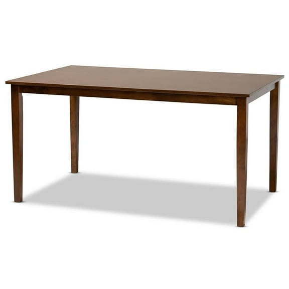 Bowery Hill Walnut Finished Rectangular Wood Dining Table
