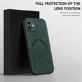 thumbnail image 3 of for iPhone 12 PU Leather Case, Vintage Compatible with MagSafe and Wireless Charging Slim Fit-Drop Scratch Resistant Support Magnetic Car Mount Case Cover for iPhone 12, Green, 3 of 9