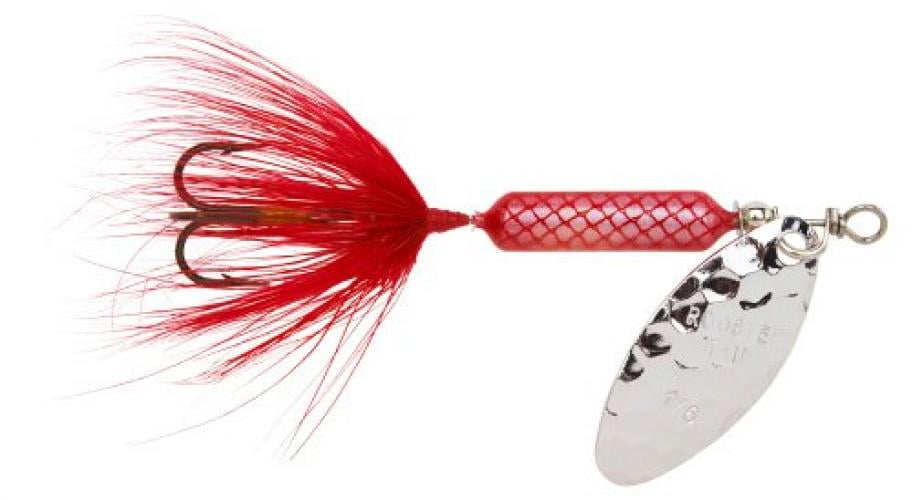 Yakima Bait Wordens Original Rooster Tail Spinner Lure, Hammered Red, 1
