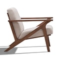 thumbnail image 3 of Omax Decor Zola Solid Wood and Fabric Upholstered Accent Armchair in Walnut/Beige, 3 of 5