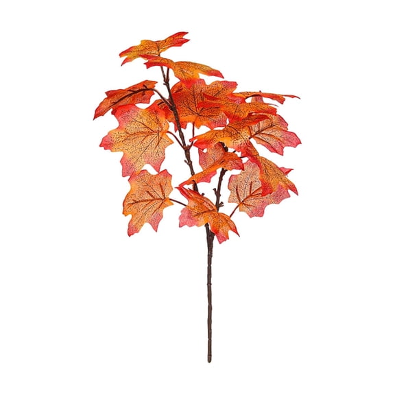 1 Pcs Artificial Maple Leaves Stems 13.39 Inch Fall Leaves Outdoor Greenery for Home Farmhouse Thanksgiving Table Centerpiece Fireplace Halloween Autumn Decor