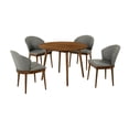 thumbnail image 2 of Arcadia and Juno 42" Round Charcoal and Walnut Wood 5 Piece Dining Set, 2 of 8
