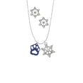 thumbnail image 2 of Delight Jewelry Acrylic Small Paw Blue Silver tone Snowflake Charm Necklace and Stud Earrings, 2 of 4