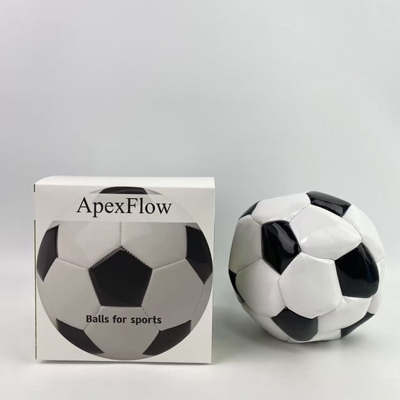 ApexFlow Balls for sports,Soccer Ball Size 2,3,4,5 with Pump Needle Classic White Black Thicker PU Tight Weaved Suitable for Youth Boy League Game Trainning Practice or Gift