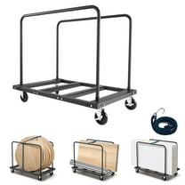 KFFKFF Heavy-Duty Drywall Cart Dolly, 1800 lbs Capacity, Steel Construction with 5-Inch Swivel Wheels, Panel Transport Cart with Tie-Down Strap & Dual Side Rails for Warehouse, Garage