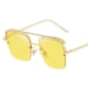 thumbnail image 1 of Gafas de sol cuadradas clásicas Jinwen Estilo vintage Protección 400 gran tamaño Amarillo dorado, 1 of 4