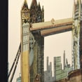thumbnail image 3 of "London Bridge" Alex Zeng’s dimensional collage, under glass & a black shadow box frame, 3 of 10